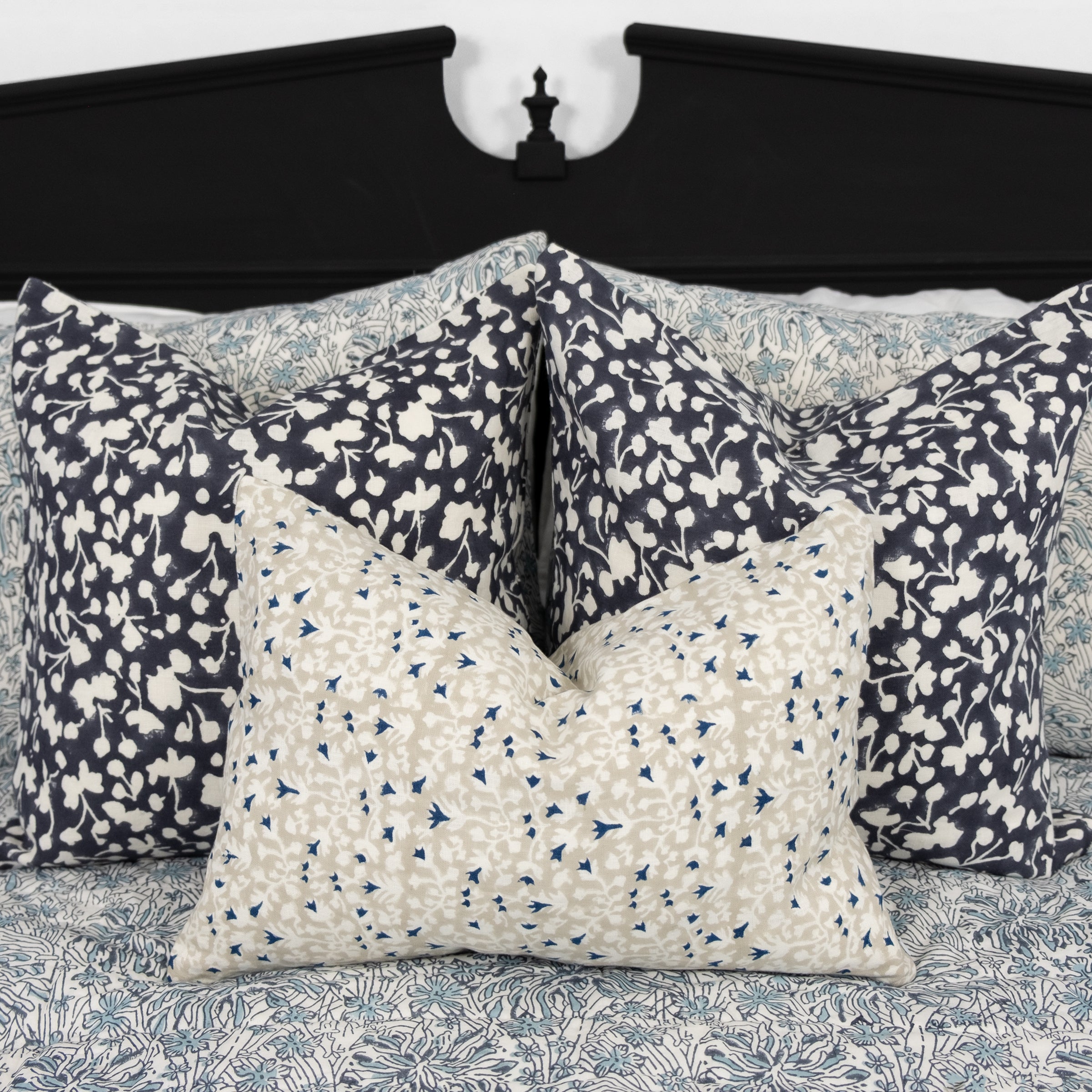 Anna Blue Linen Pillow