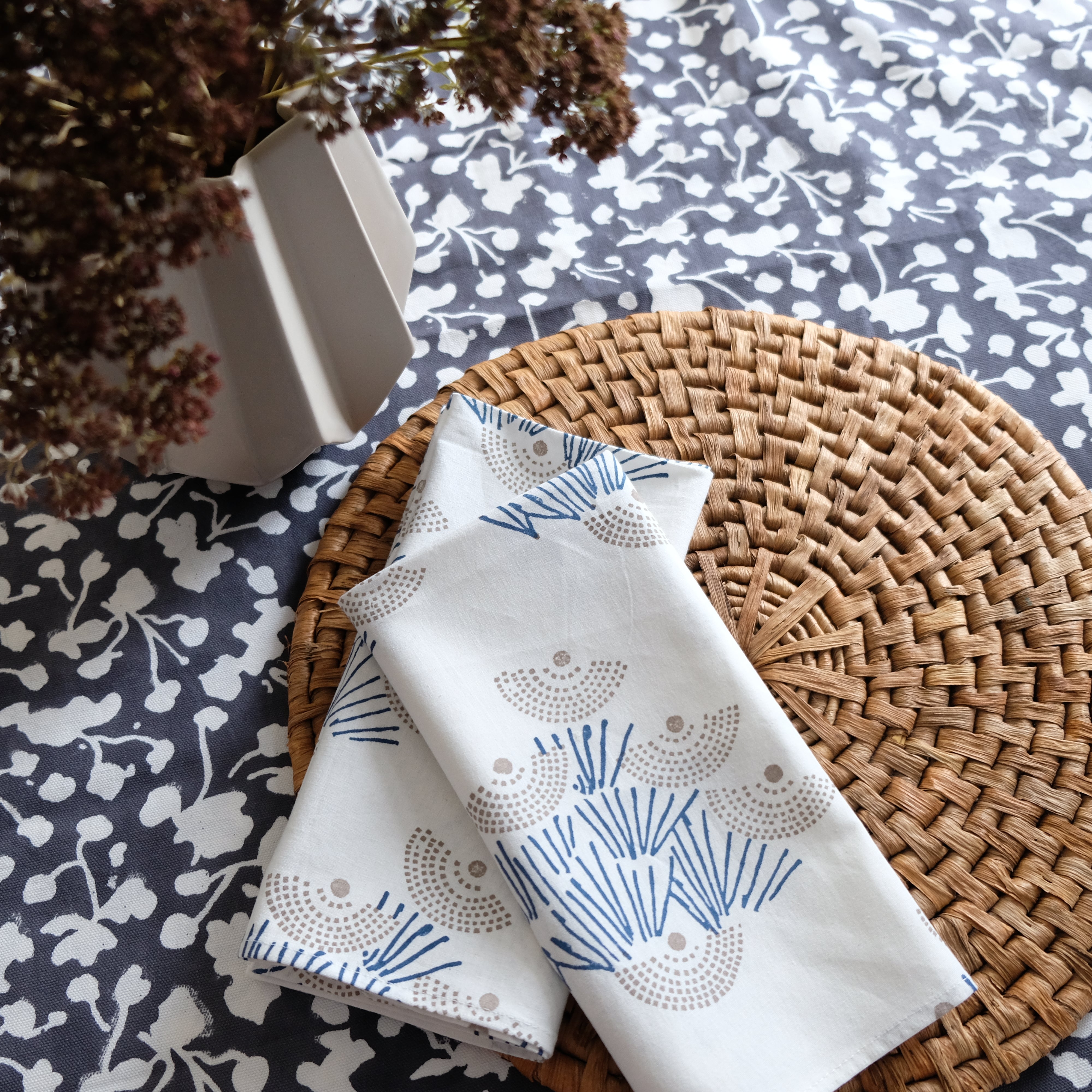 Daphne Block Print Napkin - ALLEM STUDIO