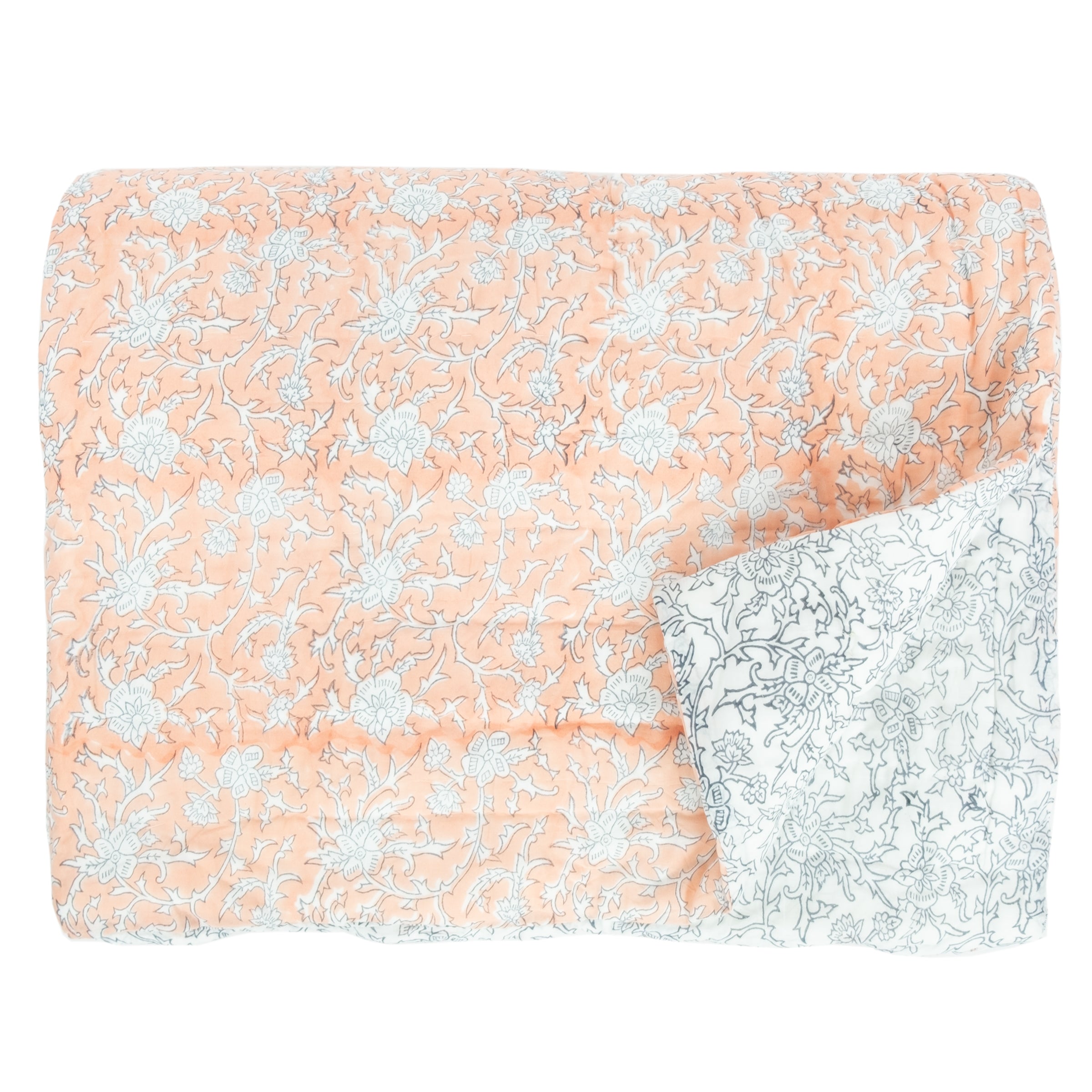 Brittany Peach Floral Quilt (Large, Small)