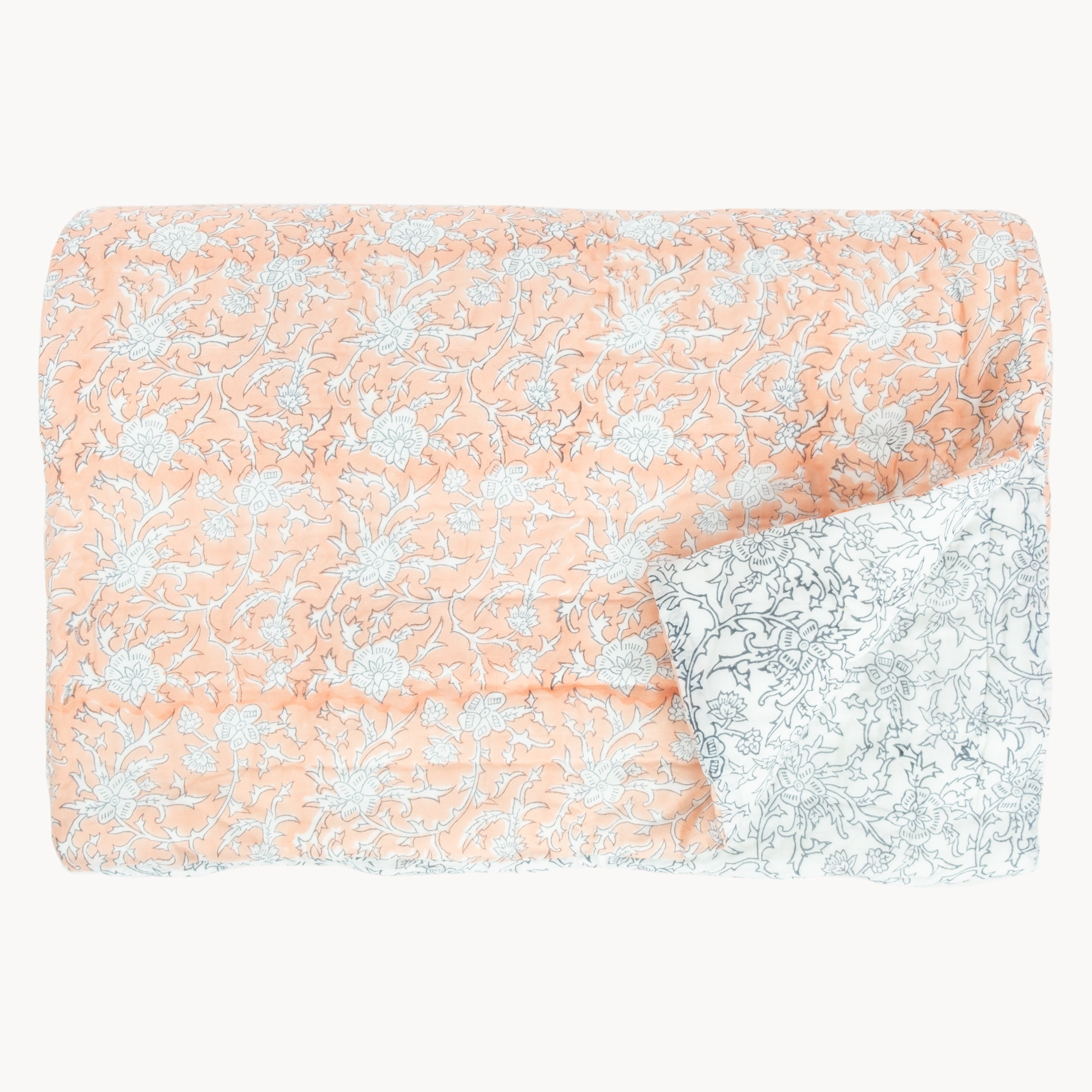 Brittany Peach Floral Quilt (Large, Small)