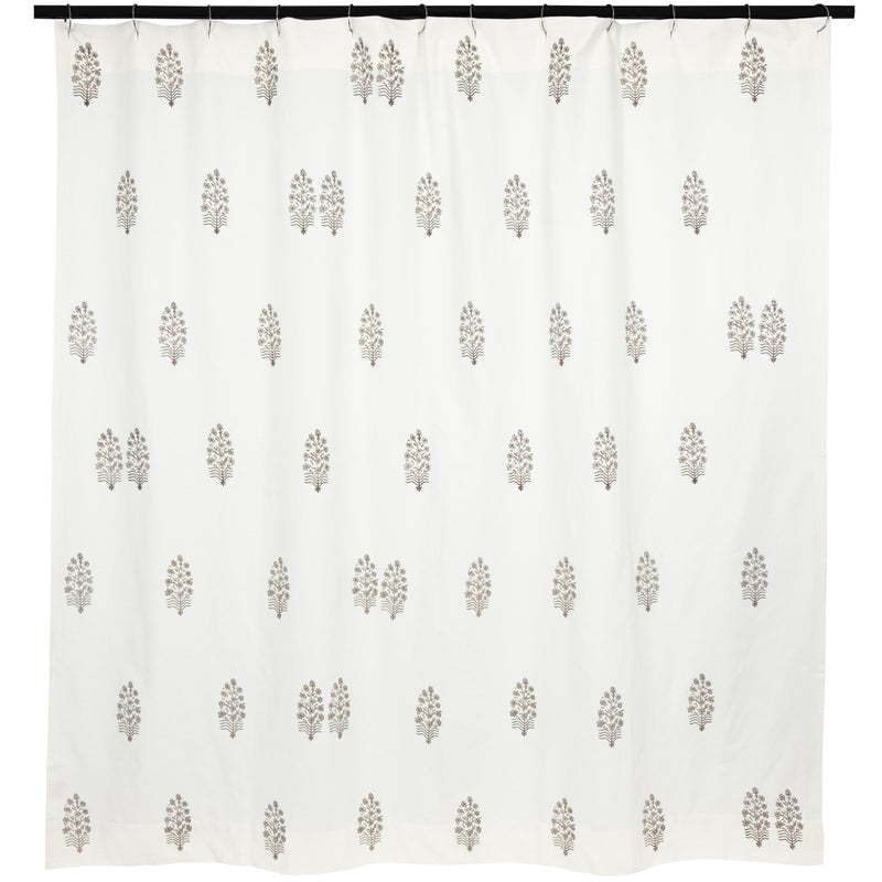 Samarkand Garden Block Print Shower Curtain Allem Studio Textiles